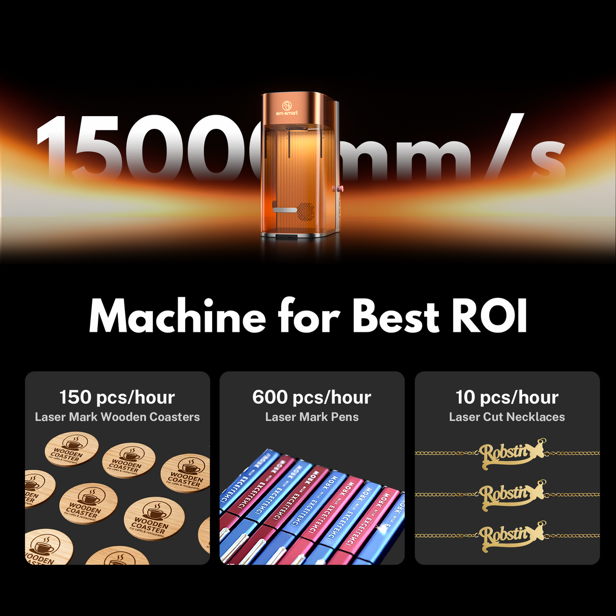 EM-Smart Dual 2 30W Mopa + 20W Diode Desktop Laser Engraver