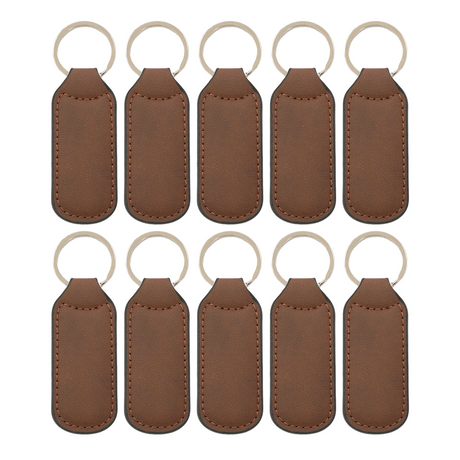 Laser-Ready Leather Keychains (6pcs)