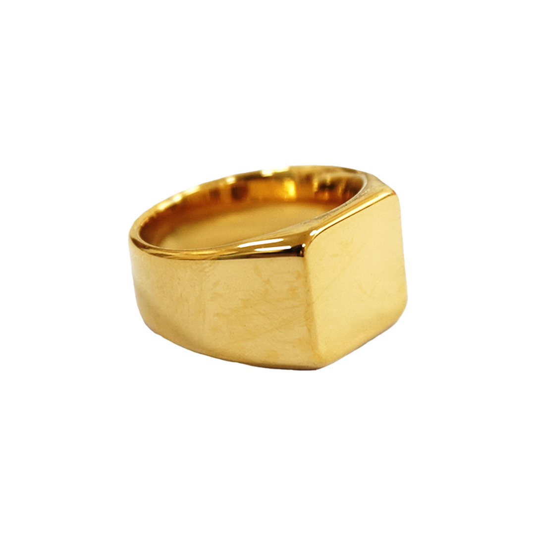 Square Brass Signet Ring (6pcs)